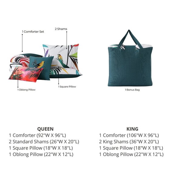 Bebejan Tropical Fusion 5 Piece Cotton Comforter Set - Picture 3 of 3